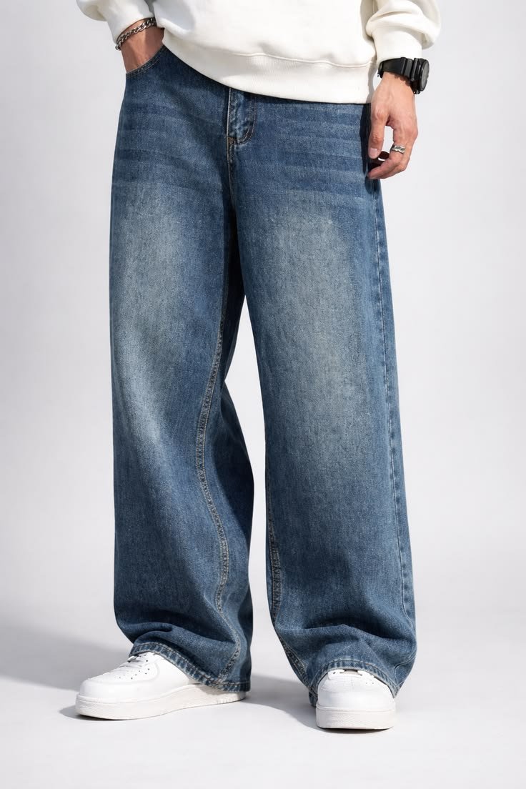 DENIMS Men's Loose Fit Tint Baggy Jeans